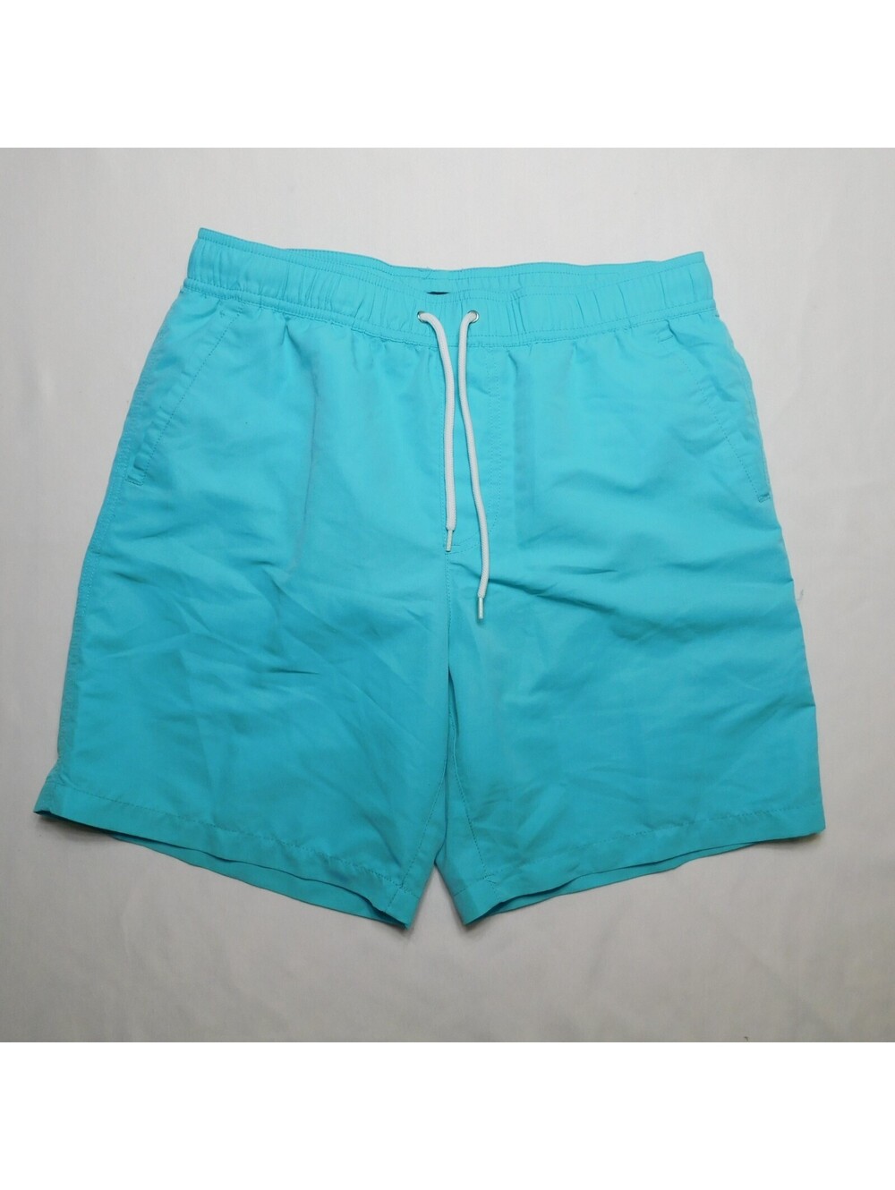 Forever 21 Men Swim Trunks Medium M Turquoise Aqua Blue Mesh Lined Board Shorts